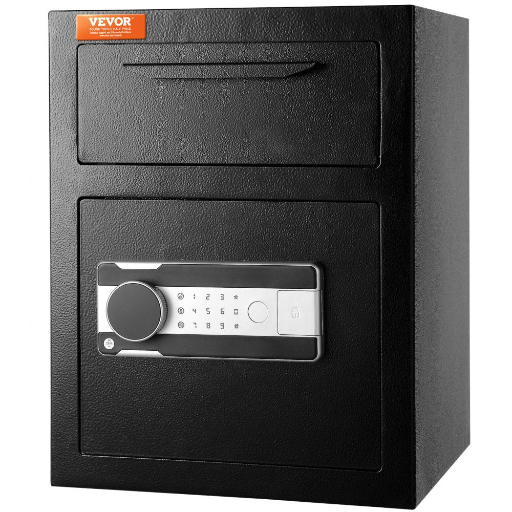 ODDTOOLS 1.7 Cub Depository Safe, Deposit Safe with Drop Slot, Electronic Code Lock and 2 Emergency Keys, 17.71'' x 13.77'' x 13.77'' Business Drop Slot Safe for Cash, Mail in Home, Hotel, Office