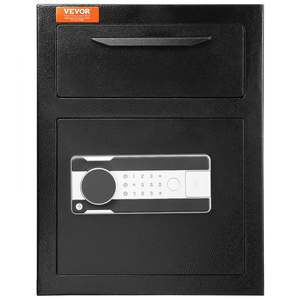 ODDTOOLS 1.7 Cub Depository Safe, Deposit Safe with Drop Slot, Electronic Code Lock and 2 Emergency Keys, 17.71'' x 13.77'' x 13.77'' Business Drop Slot Safe for Cash, Mail in Home, Hotel, Office