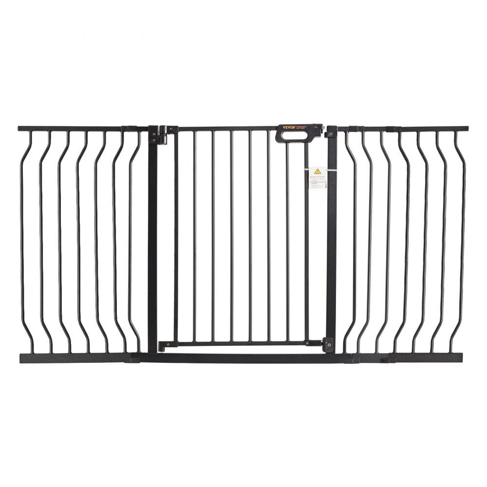 ODDTOOLS Baby Gate, 29.5"-57.8" Extra Wide, 30" High, Dog Gate for Stairs Doorways and House, Easy Step Walk Thru Auto Close Child Gate Pet Security Gate with Pressure Mount Kit and Wall Mount Kit, Black