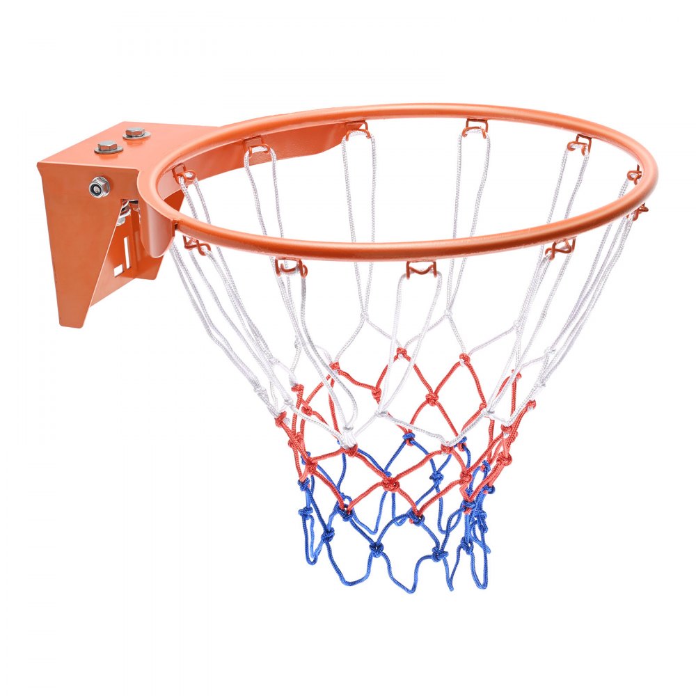 ODDTOOLS Basketball Rim, Wall Door Mounted Basketball Hoop, Heavy Duty Q235 Basketball Flex Rim Goal Replacement with Net, Standard 18" Indoor and Outdoor Hanging Basketball Hoop for Kids Adults