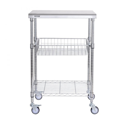 ODDTOOLS 3-Tier Utility Cart Rolling Cart on Wheels 24"x20"x36.6" 470 LBS 6 Hooks