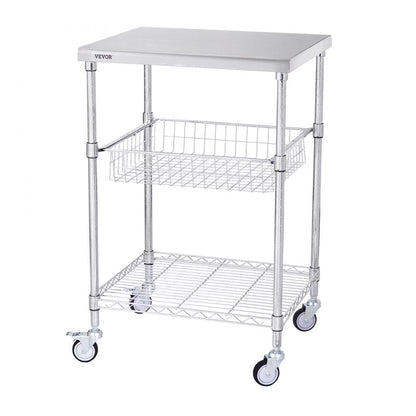 ODDTOOLS 3-Tier Utility Cart Rolling Cart on Wheels 24"x20"x36.6" 470 LBS 6 Hooks