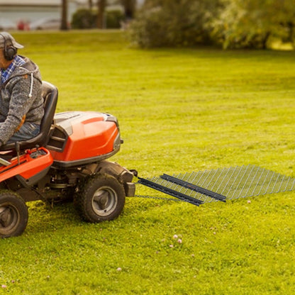 ODDTOOLS Drag Harrow, 4' x 5' ATV Chain Harrow, Q235 Steel UTV Tractor Attachments Field Drag Mat for Landscape Leveling or Sod Prepping, Towable Harrow Rake Grader for Gravel Driveway, Farm, Field