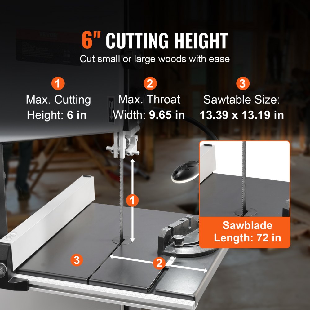 ODDTOOLS Band Saw with Stand, 10-Inch, 560 & 1100 RPM Two-Speed Benchtop Bandsaw, 370W 0.5HP Motor with Metal Stand Optimized Work Light Workbench Fence and Miter Gauge, for Woodworking Aluminum Plastic