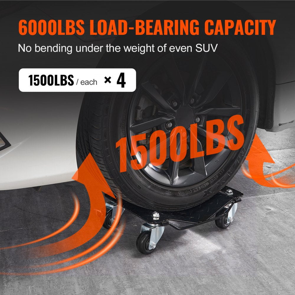 ODDTOOLS Wheel Dolly, 6000 lbs/2722 kg Car Moving Dolly, Wheel Dolly Car Tire Stake Set of 4 Piece, Heavy-duty Car Tire Dolly Cart Moving Cars, Trucks, Trailers, Motorcycles, and Boats