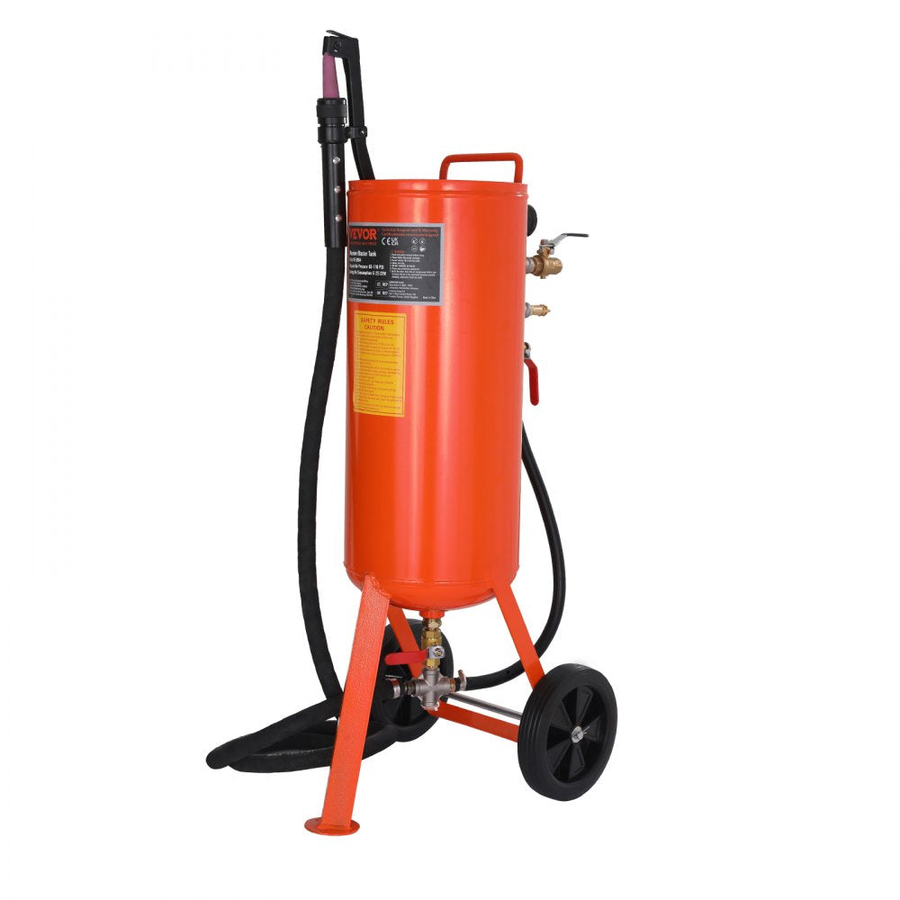 ODDTOOLS 10 Gallon Heavy-Duty Sand Blaster, 60-110 PSI High Pressure Sandblaster, Portable Abrasive Blasting Tank, Air Sand Blasting Kit with 2 Ceramic Nozzles & 7.5ft Hose for Stain, Rust, Paint Removal