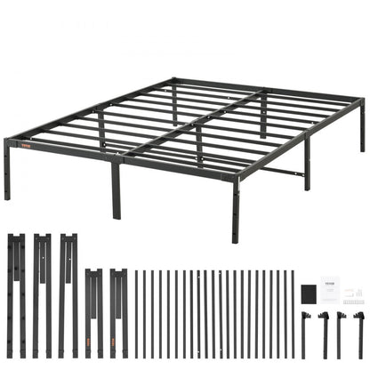 ODDTOOLS 14 Inch Full Metal Bed Frame Platform, No Box Spring Needed, 1500 lbs Loading Capacity Embedded Heavy Duty Mattress Foundation with Steel Slat Support, Easy Assembly, Noise Free