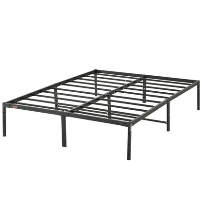 ODDTOOLS 14 Inch Full Metal Bed Frame Platform, No Box Spring Needed, 1500 lbs Loading Capacity Embedded Heavy Duty Mattress Foundation with Steel Slat Support, Easy Assembly, Noise Free