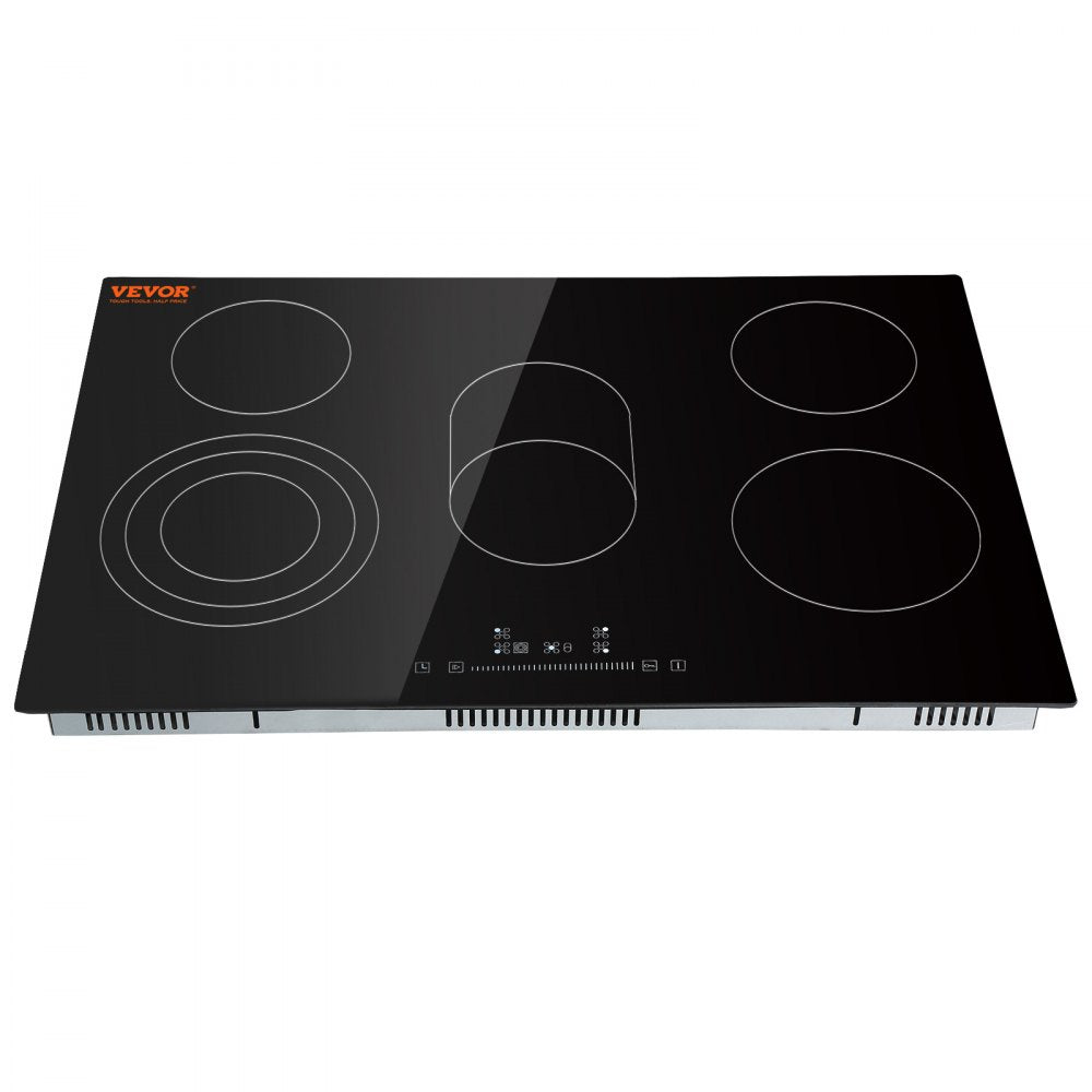 ODDTOOLS Built in Electric Stove Top, 30.3 x 20.5 inch 5 Burners, 240V Glass Radiant Cooktop with Sensor Touch Control, Timer & Child Lock Included, 9 Power Levels for Simmer Steam Slow Cook Fry