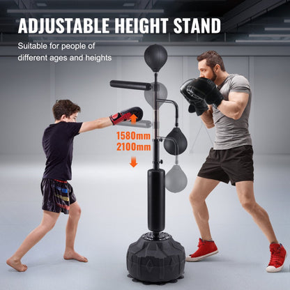 ODDTOOLS Boxing Speed Trainer, Punching Bag with Stand, Reflex Boxing Bag for Teens & Adults, Height Adjustable Free Standing Strike Bag Set with Gloves, Workout Speed Bag for Home Gym Training, Black