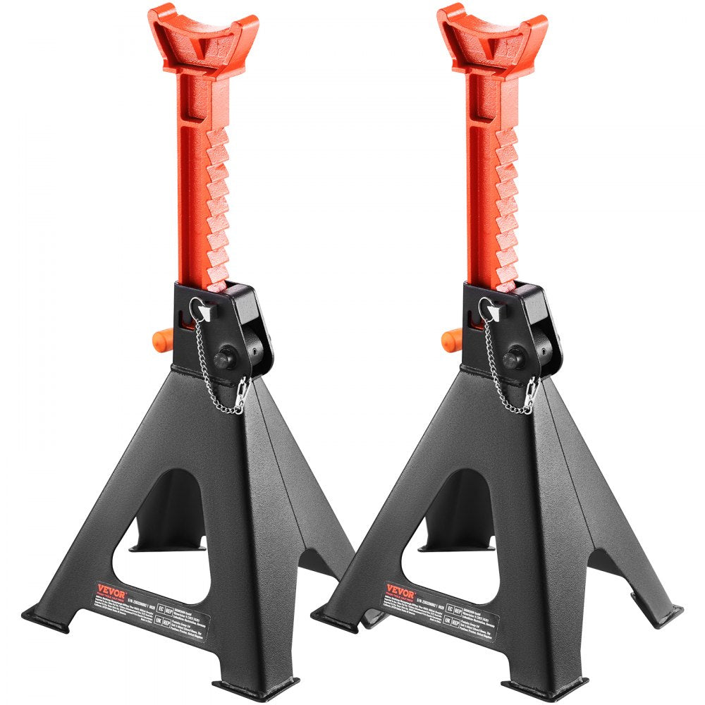 ODDTOOLS Jack Stands, 6 Ton (13,000 lbs) Capacity Car Jack Stands Double Locking, 14.2 -23 inch Adjustable Height, for lifting SUV, Pickup Truck, Car and UTV/ATV, Red, 1 Pair