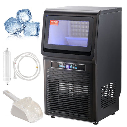 ODDTOOLS Commercial Ice Maker, 70lbs/24H, Ice Maker Machine, 36 Ice Cubes in 12-15 Minutes, Freestanding Cabinet Ice Maker with 11lbs Storage Capacity LED Digital Display, for Bar Home Office Restaurant