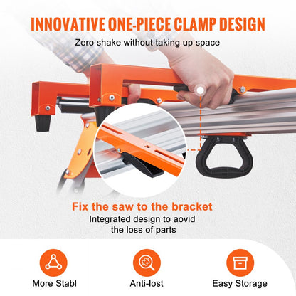 ODDTOOLS 100in Miter Saw Stand with One-piece Mounting Brackets Sliding Rail 500lbs