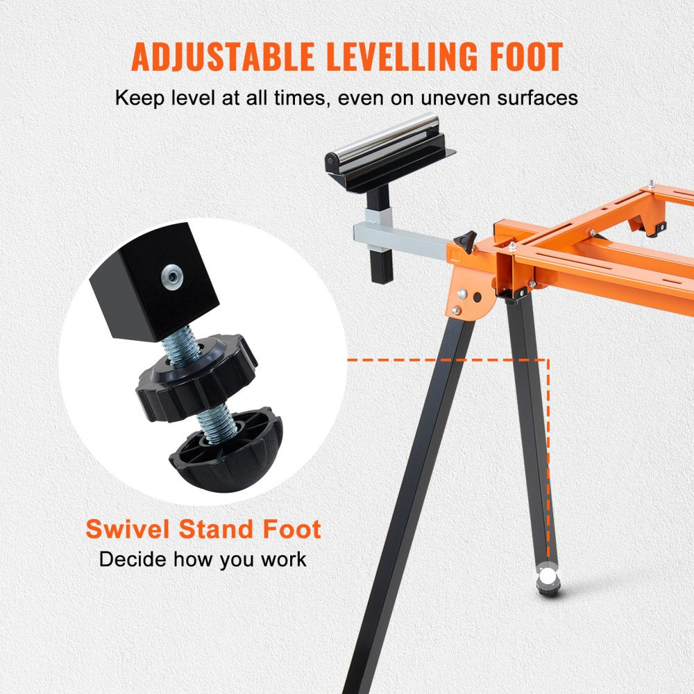 ODDTOOLS 79in Miter Saw Stand with One-piece Mounting Brackets Sliding Rail 330lbs