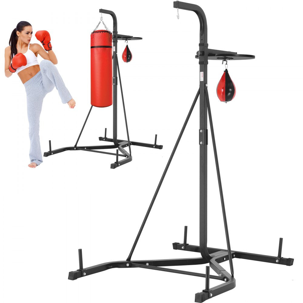 ODDTOOLS 2 in 1 Punching Bag Stand, Steel Heavy Duty Workout Equipment, Adjustable Height Boxing Punching Bag and Speed Bag Stand, Freestanding Sandbag Rack, Holds Up to 400 lbs, for Home Gym Fitness