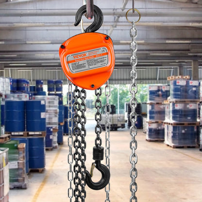 ODDTOOLS 1/2 Ton Hand Chain Hoist 10 FT Come Along, 1100 lbs Capacity G80 Galvanized Carbon Steel with Double-Pawl Brake, Auto Chain Leading & 360° Rotation Hook, for Garage Factory Dock