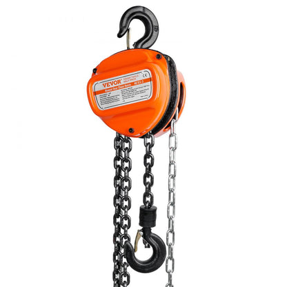 ODDTOOLS 1/2 Ton Hand Chain Hoist 10 FT Come Along, 1100 lbs Capacity G80 Galvanized Carbon Steel with Double-Pawl Brake, Auto Chain Leading & 360° Rotation Hook, for Garage Factory Dock