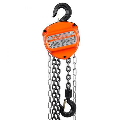 ODDTOOLS 1/2 Ton Hand Chain Hoist 10 FT Come Along, 1100 lbs Capacity G80 Galvanized Carbon Steel with Double-Pawl Brake, Auto Chain Leading & 360° Rotation Hook, for Garage Factory Dock