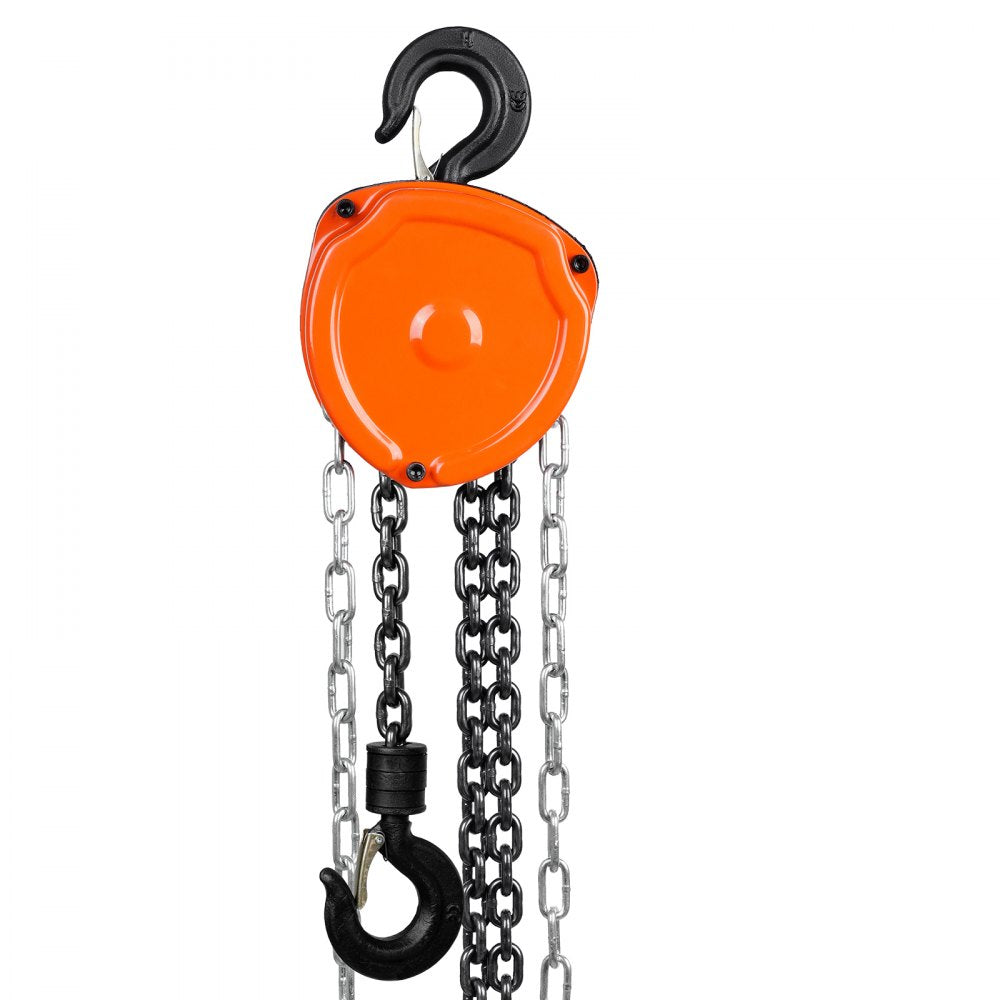 ODDTOOLS 1/2 Ton Hand Chain Hoist 10 FT Come Along, 1100 lbs Capacity G80 Galvanized Carbon Steel with Double-Pawl Brake, Auto Chain Leading & 360° Rotation Hook, for Garage Factory Dock