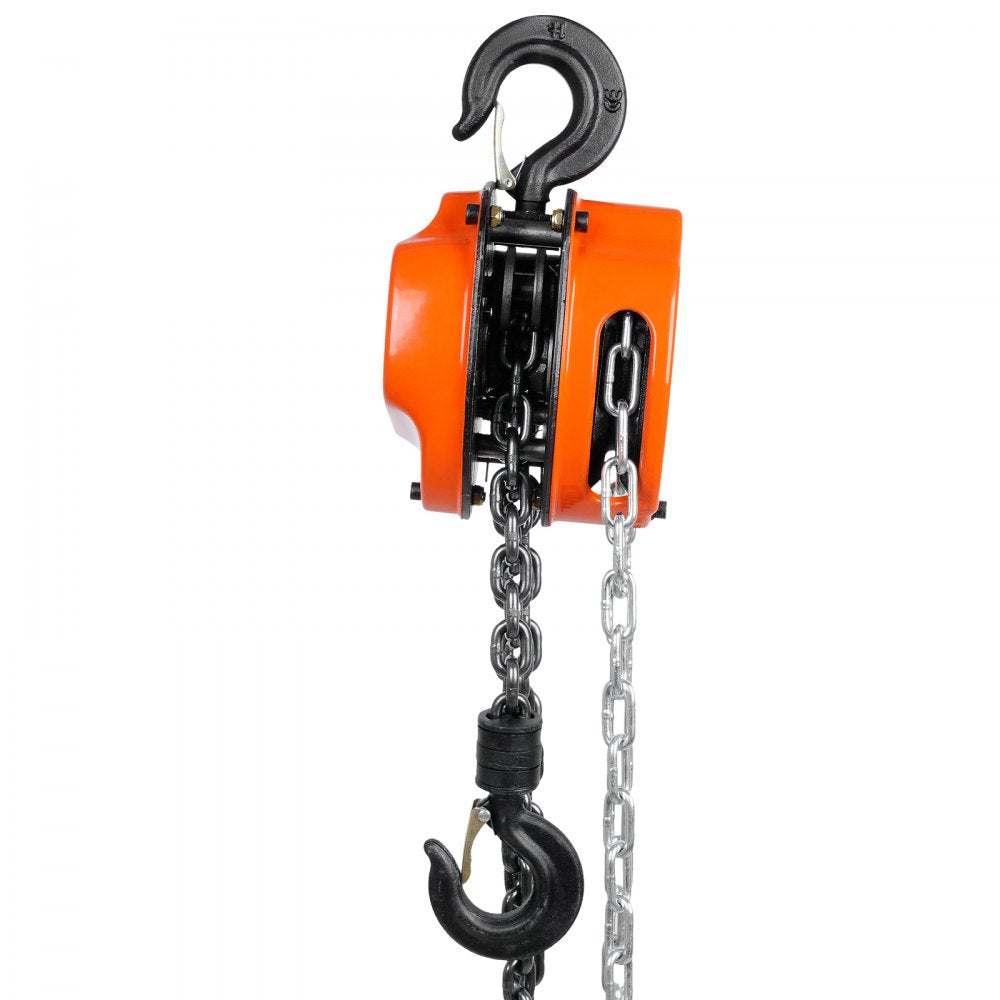 ODDTOOLS 1/2 Ton Hand Chain Hoist 10 FT Come Along, 1100 lbs Capacity G80 Galvanized Carbon Steel with Double-Pawl Brake, Auto Chain Leading & 360° Rotation Hook, for Garage Factory Dock