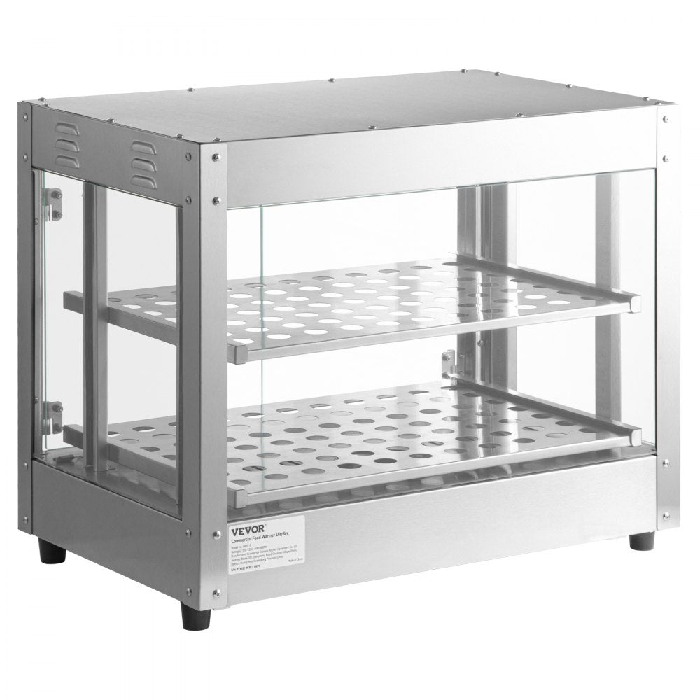 ODDTOOLS 2-Tier Commercial Food Warmer Countertop Pizza Cabinet with Water Tray