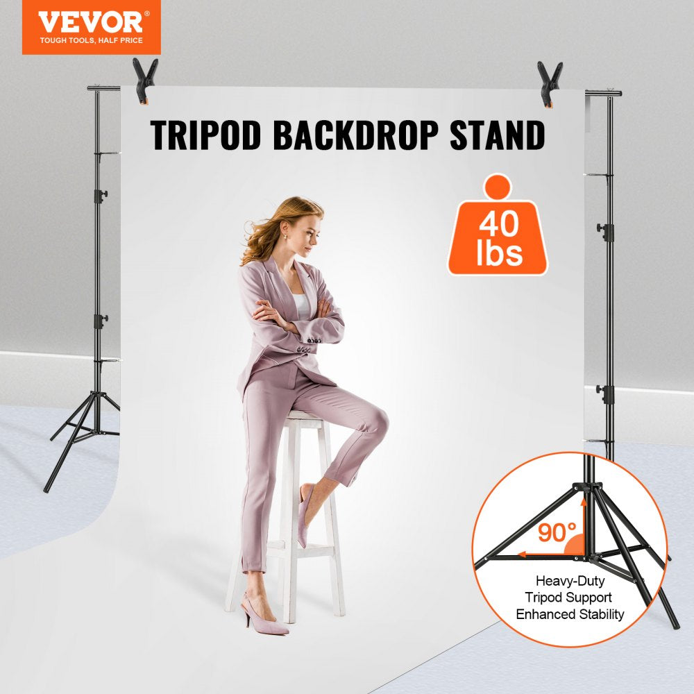 ODDTOOLS 12 x 10 ft Heavy Duty Backdrop Stand, Height Adjustable Photography Backdrop Stand, Background Support System with 6 Clamps and A Carry Bag, for Party, Wedding, Display, Photo