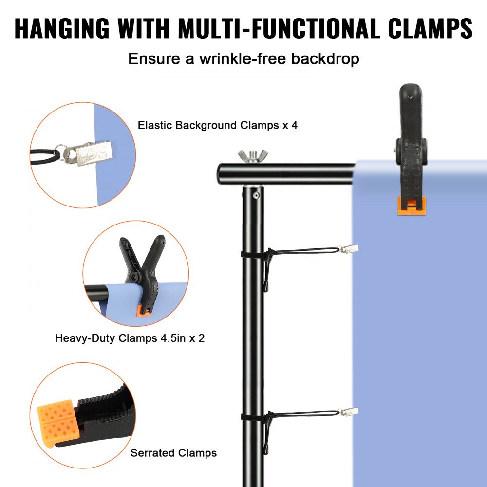 ODDTOOLS 12 x 10 ft Heavy Duty Backdrop Stand, Height Adjustable Photography Backdrop Stand, Background Support System with 6 Clamps and A Carry Bag, for Party, Wedding, Display, Photo