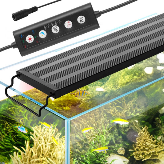 ODDTOOLS Aquarium Light, 26W Full Spectrum Fish Tank Light with 5 Levels Adjustable Brightness, Adjustable Timer and Power-Off Memory, with ABS Shell Extendable Brackets for 36"-42" Freshwater Fish Tank