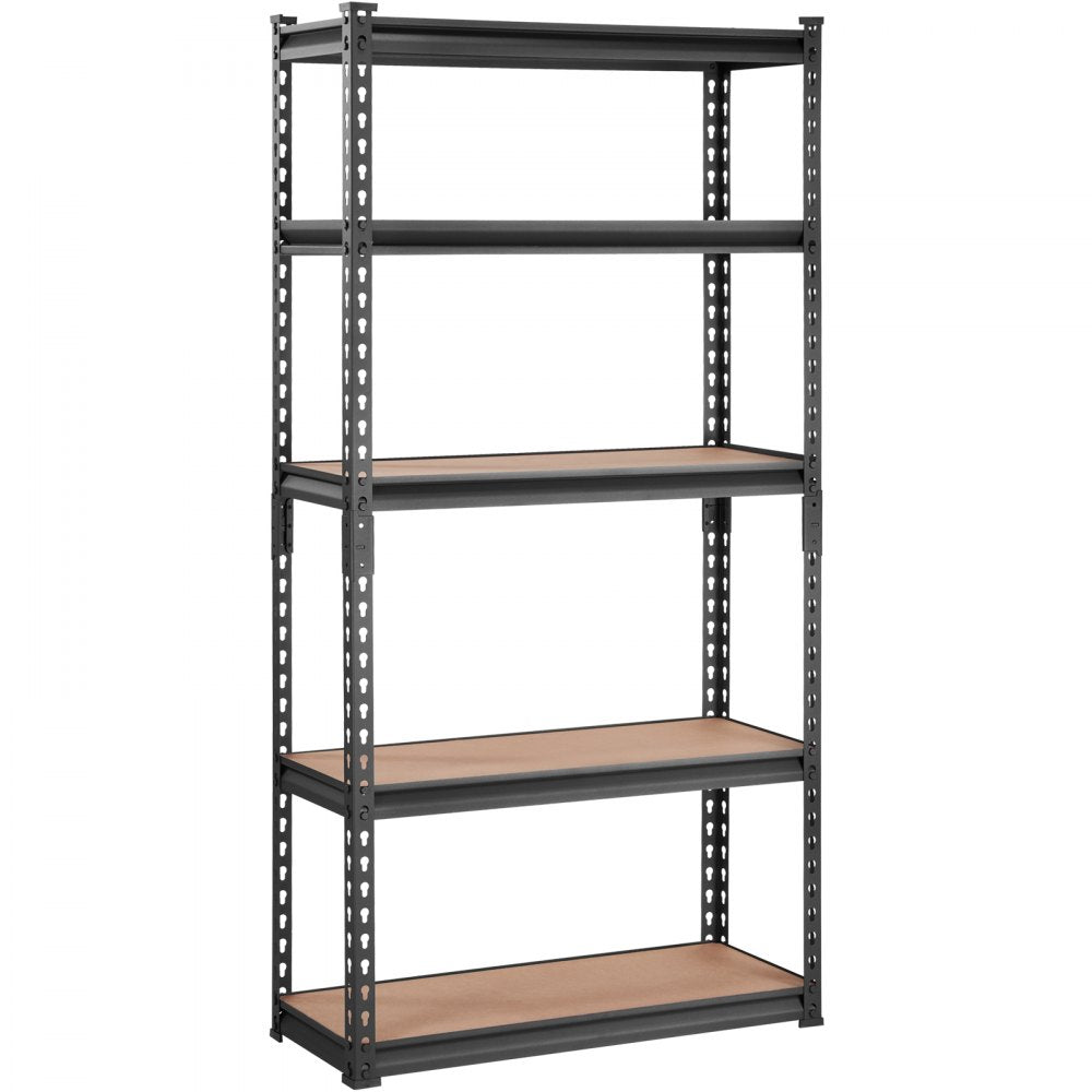 ODDTOOLS Storage Shelving Unit, 5-Tier Adjustable, 2000 lbs Capacity, Heavy Duty Garage Shelves Metal Organizer Utility Rack, Black, 30" L x 12" W x 60" H for Kitchen Pantry Basement Bathroom Laundry