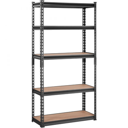 ODDTOOLS Storage Shelving Unit, 5-Tier Adjustable, 2000 lbs Capacity, Heavy Duty Garage Shelves Metal Organizer Utility Rack, Black, 30" L x 12" W x 60" H for Kitchen Pantry Basement Bathroom Laundry