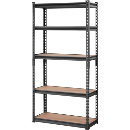 ODDTOOLS Storage Shelving Unit, 5-Tier Adjustable, 2000 lbs Capacity, Heavy Duty Garage Shelves Metal Organizer Utility Rack, Black, 30" L x 12" W x 60" H for Kitchen Pantry Basement Bathroom Laundry