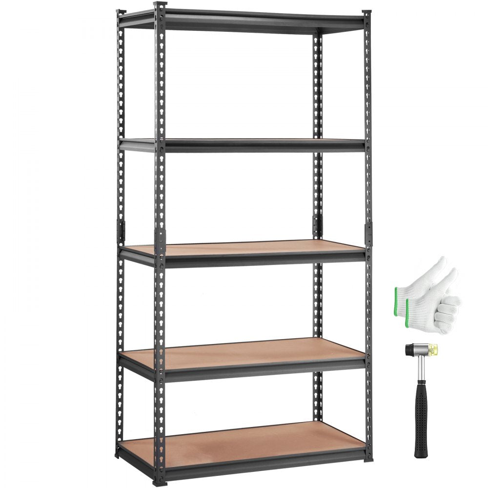 ODDTOOLS Storage Shelving Unit, 5-Tier Adjustable, 2000 lbs Capacity, Heavy Duty Garage Shelves Metal Organizer Utility Rack, Black, 36" L x 18" W x 72" H for Kitchen Pantry Basement Bathroom Laundry