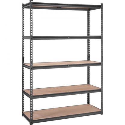 ODDTOOLS Storage Shelving Unit, 5-Tier Adjustable, 2000 lbs Capacity, Heavy Duty Garage Shelves Metal Organizer Utility Rack, Black, 18" D x 48" W x 72" H for Kitchen Pantry Basement Bathroom Laundry