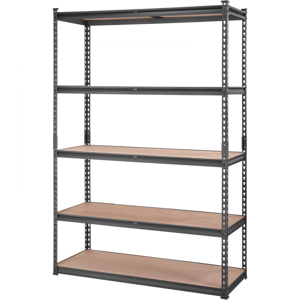 ODDTOOLS Storage Shelving Unit, 5-Tier Adjustable, 2000 lbs Capacity, Heavy Duty Garage Shelves Metal Organizer Utility Rack, Black, 18" D x 48" W x 72" H for Kitchen Pantry Basement Bathroom Laundry