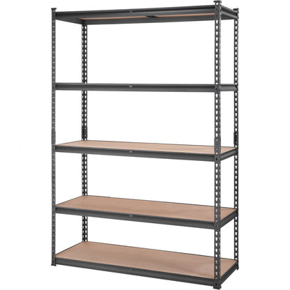 ODDTOOLS Storage Shelving Unit, 5-Tier Adjustable, 2000 lbs Capacity, Heavy Duty Garage Shelves Metal Organizer Utility Rack, Black, 18" D x 48" W x 72" H for Kitchen Pantry Basement Bathroom Laundry