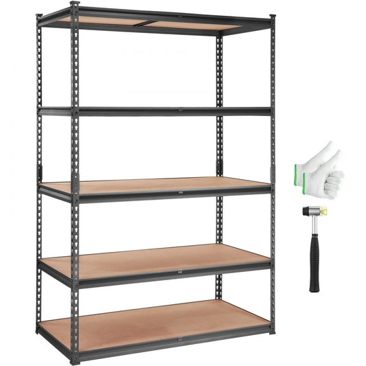 ODDTOOLS Storage Shelving Unit, 5-Tier Adjustable, 2000 lbs Capacity, Heavy Duty Garage Shelves Metal Organizer Utility Rack, Black, 48" L x 24" W x 72" H for Kitchen Pantry Basement Bathroom Laundry