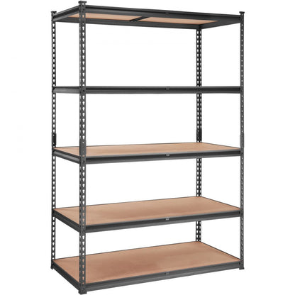 ODDTOOLS Storage Shelving Unit, 5-Tier Adjustable, 2000 lbs Capacity, Heavy Duty Garage Shelves Metal Organizer Utility Rack, Black, 48" L x 24" W x 72" H for Kitchen Pantry Basement Bathroom Laundry