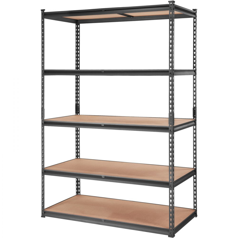 ODDTOOLS Storage Shelving Unit, 5-Tier Adjustable, 2000 lbs Capacity, Heavy Duty Garage Shelves Metal Organizer Utility Rack, Black, 48" L x 24" W x 72" H for Kitchen Pantry Basement Bathroom Laundry