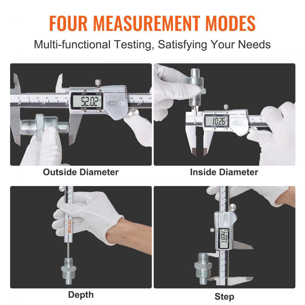 ODDTOOLS Digital Caliper, 0-6" Calipers Measuring Tool, Electronic Micrometer Caliper w/ ABS Oringinal Zero Function, Large LCD Screen & 4 Measurement Modes, Inch & mm Conversion, Extra 2 Batteries