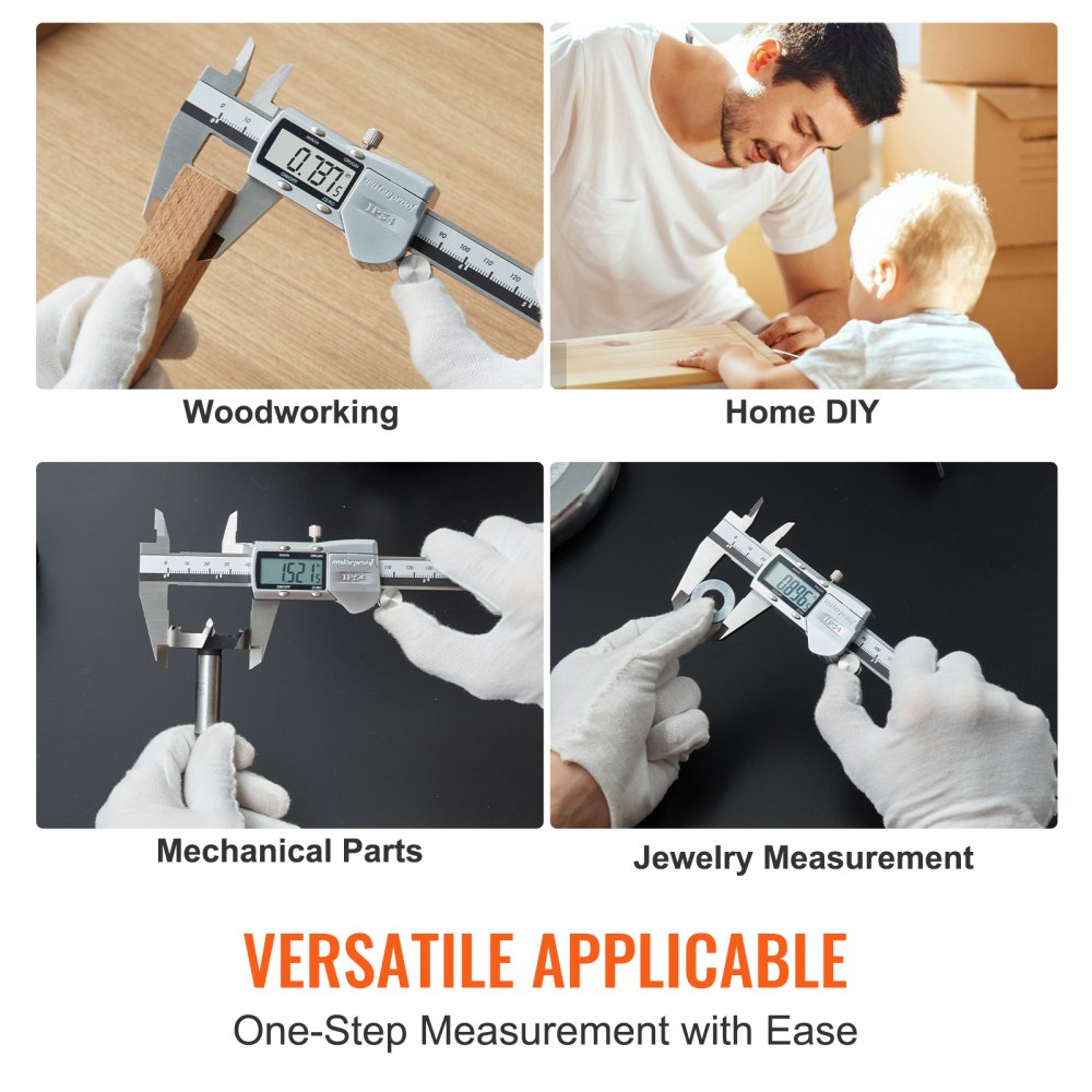 ODDTOOLS Digital Caliper, 0-6" Calipers Measuring Tool, Electronic Micrometer Caliper w/ ABS Oringinal Zero Function, Large LCD Screen & 4 Measurement Modes, Inch & mm Conversion, Extra 2 Batteries