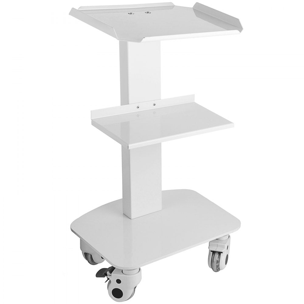 ODDTOOLS 3 Trays Utility Cart 3-Layer Trolley Heavy Duty Lab Dental Rolling Utility Cart with 4 PE Wheels 2 of which can be Locked for Fixing Heavy-Duty with 33Lb Load Capacity