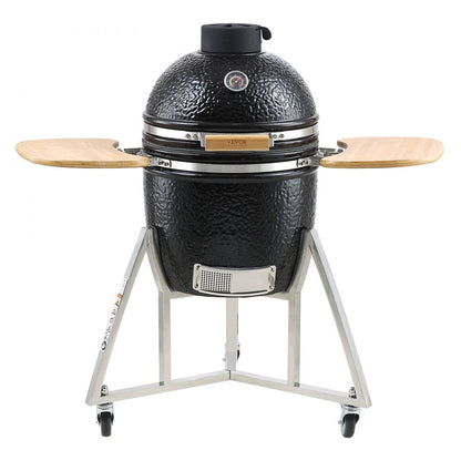 ODDTOOLS 18" Ceramic Barbecue Grill Smoker Portable Round Outdoor Grill for Patio