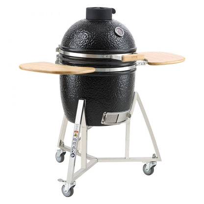 ODDTOOLS 18" Ceramic Barbecue Grill Smoker Portable Round Outdoor Grill for Patio