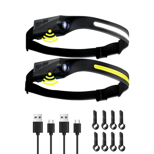 ODDTOOLS 2PCS Rechargeable Headlamp, 350 lumens 230° Wide Beam