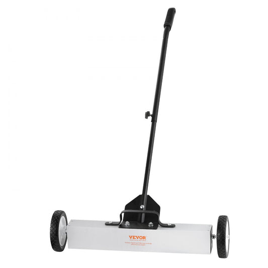 ODDTOOLS 50Lbs Rolling Magnetic Sweeper with Wheels, Push-Type Magnetic Pick Up Sweeper, 24-inch Large Magnet Pickup Lawn Sweeper with Telescoping Handle, Easy Cleanup of Workshop Garage Yard