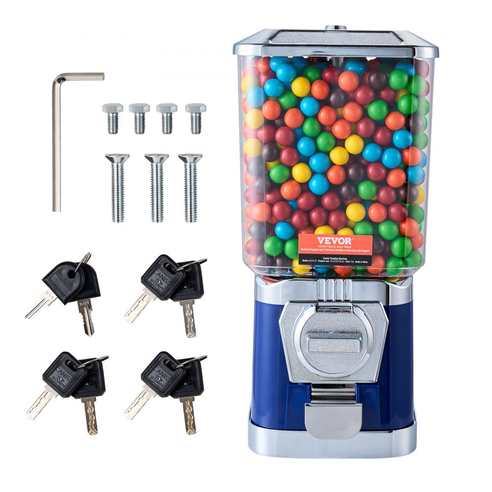 ODDTOOLS 17"H Gumball Machine Vending Coin Bank Vintage Candy Dispenser PC Bule