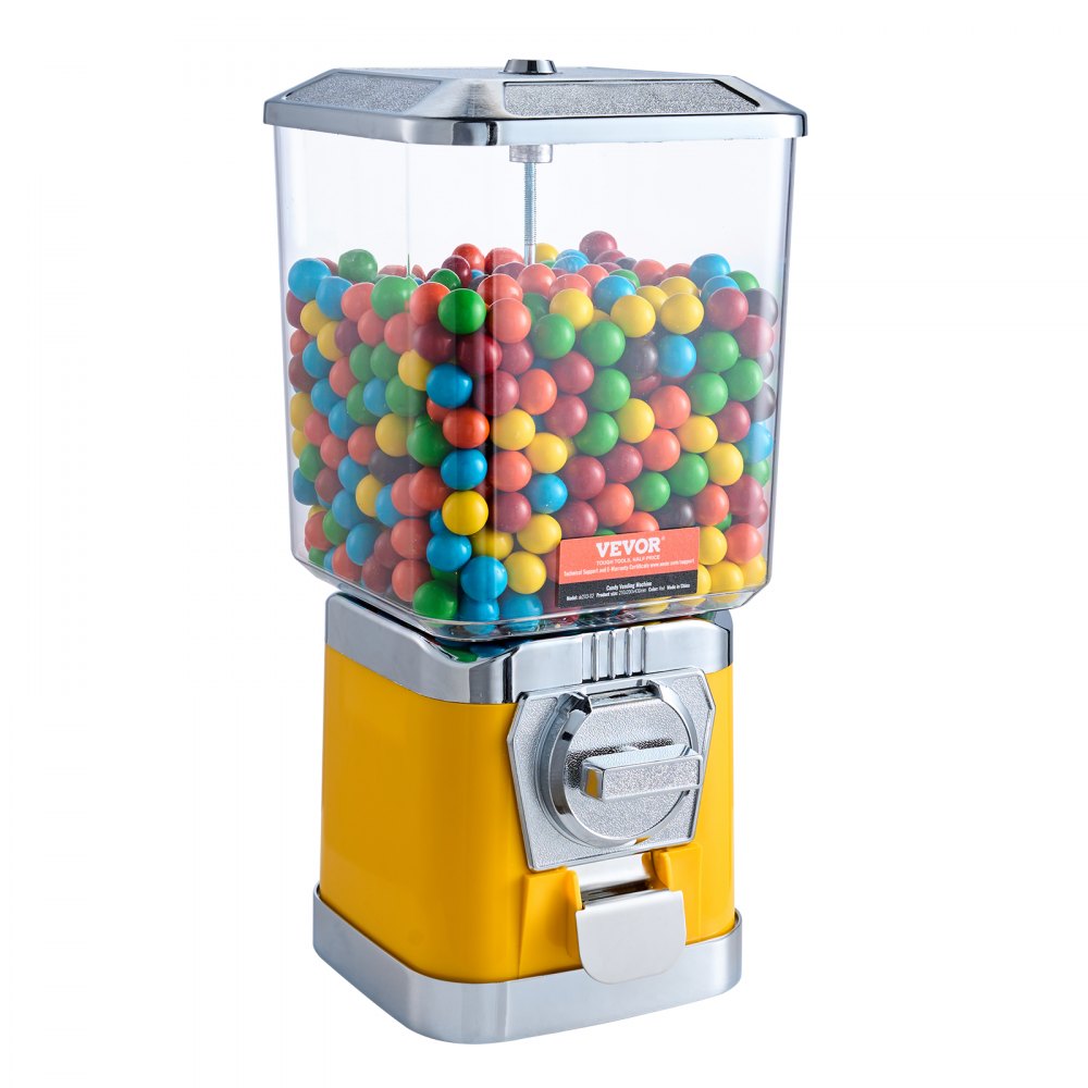 ODDTOOLS 17"H Gumball Machine Vending Coin Bank Vintage Candy Dispenser PC Yellow