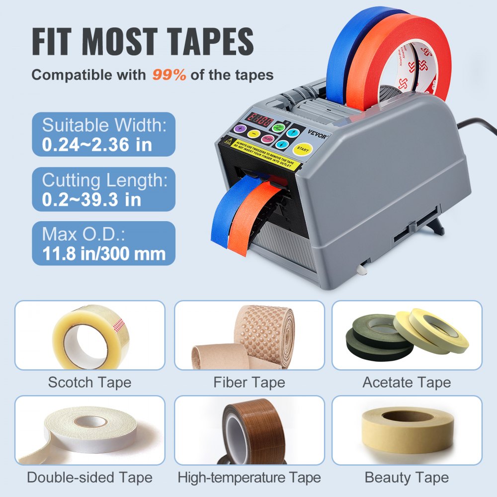 ODDTOOLS Automatic Tape Dispenser Adhesive Electric Tape Cutter Packaging Machine Tape Cutting Machine 6-60mm Tape Width