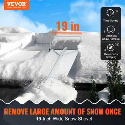 ODDTOOLS Snow Roof Rake, 30ft Reach Aluminium Roof Shovel with Slide Cloth, Premium 19" Blade Snow Removal Tool, Safe on Roof with Roll Wheels, Anti-Slip Handle, Use for House Roof, Car Snow, Wet Leaves