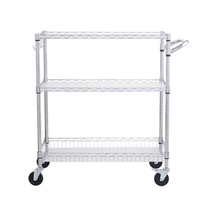 ODDTOOLS 3-Tier Utility Cart Rolling Cart on Wheels 35"x18"x35.5" 661 LBS 6 Hooks